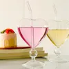 Wijnglazen 1 stks creatieve hartvorm cocktail 220 ml kaarslicht diner bruiloftsfeest romantisch uniek gestreepte helder glas