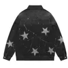 Vestes pour hommes Vintage Graphic Star Speckle encre Imprimer Denim Veste Hommes Mode Hip Hop Jeans Manteaux Streetwear Y2K Cowboy 230818