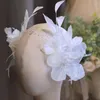 Haarklammern Kopfschmuck Seidengarn Weiß Dream Brautfeder Hochzeitskleid Mode-Follow-up-Accessoires Chinesischer Stil 1pc