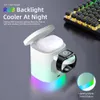 RGB LED Night Lamp 3 in 1 Multi-function Magnetic Wireless Fast Charger Lamp Foldable Bluetooth Phone Holder For iPhone samsung with retail box