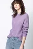 Zadig Voltaire Pullover Pullover Strickpullover ZV Jacquard Damen Haken Blume Hohlkaschmir Kaschmere Feste Farbe Purple Split Sweater