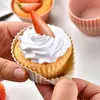 Stampi da cottura a tazze di muffin antiaderente in silicone cupcake premium bpa lavastoviglie gratis per le prelibate