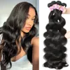 Braziliaanse Body Wave 100% Weave Natuurlijke Kleur 3 4 Bundels Deal Raw Virgin Human Hair Extensions voor Vrouwen 30"