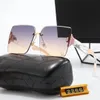 Gafas de sol de diseñador de marca vintage calientes Gafas de sol polarizadas cuadradas de gran tamaño retro para mujeres Marco sin montura Tonos vintage UV400 Gafas de sol de metal grandes clásicas