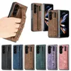 Piega5 design per anello del bracciale in pelle PU Custodia per telefono pieghevole per Samsung Galaxy Z Fold3 Fold 4 Fold 5 Anti Slip Shell Slot