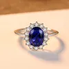 Ringas de banda Pag mag diana anel S925 Jóias de prata Caxemira Blue Treasure Temperamento Jóias personalizadas J230819