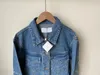 Neue Jeansjacke, hochwertige Loe-Designerjacke für Herren und Damen, lockerer Jeansmantel, Trend-Denims, Kleidung, Strickjacke, Overalls, hohe Taille, bestickte Jeans, Übergröße