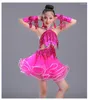 Desgaste do palco 8pcs Made Made Latin Dance Dress Girls Flamengo Tassel Dancing Transmumes Children Diamond Student Tango Suit D-0275