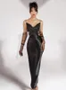 Casual Dresses Butterfly Maxi Dress For Women Hollow Out Bodycon Vestidos Elegantes Para Mujer Spaghetti Strap High Waist Black Long