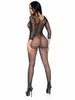 Sexy Set neue sexy Frauen offen drücken schwarze Körperstrümpfe Unterwäsche krottelfrei Langarm Catsuit Mesh Dessous erotische Bodysuit Nachtwäsche 230808