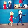 Halloween Lover Heads Panda & Bear Mascot Costume Fancy Dress Wedding Party Props Adult Outdoor Mascot Head