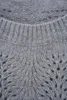 女性のセータースパンコール中空丸い首のプルオーバーセーター2023初秋ゆるい長袖のレディースソリッドカラーニットジャンパートップ