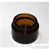 Packing Bottles Wholesale Brown Amber Glass Cream Jar Black Lid 20 30 50 G Cosmetic Packaging Sample Eye Hufv4 Drop Delivery Office Ot6Q7