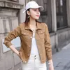 Women's Jackets Vintage Cropped Jacket Women Short Coat Denim Jacket Jeans Cowboy Outerwear Black White Khaki Ladies Top Spring Summer Clothes 230818