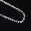 Чистые ювелирные ожерелья 925 Серебряная лаборатория Moissaite Lab, выращенная алмазная теннисная цепь с поперечной подвеской