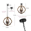 Lampade a sospensione Ganeed a 4 luci Rustico fattoria rustica lampadario vintage appeso a soffitto con catena regolabile