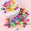 50 pcs/Losharzfarben runde Perlen gerade Lochperlen handgefertigtes DIY -Armband -Kopfschmuck Ring Halskette