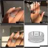 Bagues Bijoux Drop Delivery 2021 Vecalon Starlight Promise Ring 925 Sterling Sier Cinq couches éblouissantes Diamant Cz Bague de fiançailles Dh5Tq