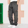 Pantaloni da uomo in forma di base carico elegante con tasche elastiche con coulisse per la cintura per streetwear casual sport largo