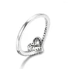 Cluster Anneaux Ajouré Souhait Coeur Pave CZ Anneau Pour Les Femmes Authentique S925 En Argent Sterling Dame Bijoux Fille Cadeau D'anniversaire