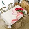 Table Cloth Fashion Rose Flower Tablecloth Wedding Decoration Party Arrangement Coffee Table Restaurant Fireplace Rectangular Tablecloth R230819