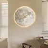 벽시계 현대 미니멀리스트 시계 거실 달 사암 그림 패션 식당 아이디어 가벼운 장식 zy50gz