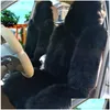 Car Seat Covers Ers Front Er Fur Steering Wheel Pink Wool Winter Essential Furry Fluffy Thick Faux Drop Delivery Mobiles Motorcycles Dhd7B