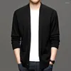 Pulls pour hommes Hommes 2023 Cardigan coréen Pull Top en tricot Vêtements masculins à manches longues à col en V Veste Manteau