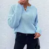 Kadın Sweaters 2023 Sonbahar Büyük Boy Krover Sıradan yakalı V Boyun Uzun Kol Hafif Örgü Beş Düğme Kazak Erkekler