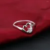 Cluster Rings 2023 Classic Zircon Heart Ring For Woman Sexy Finger Accessories Fashion Korean 925 Silver Jewelry Wedding Party