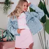 Womens Jackets Casual Buttonup Tassels Fempointed Star Diamond Denim Jacket Women Streetwear fransed Jean in Outerwears Chic Coat Top 230818