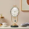 Table Clocks Brass Desk Clock Simple Living Room Home Modern Bedroom Silent Quartz For Decoration