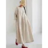 Basis Casual jurken Losse maxi -jurk 2022 Japans Koreaans katoenen linnen o nek plevier vaste lange dess zoom robe vestidos mujer top dhgat