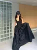Повседневные платья Дизайн французский винтажный черный длинное макси -платье вязаные лоскут Тайский туризм носить пляжный отдых отдых