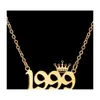 Numero di nascita personalizzato per l'anno di nascita personalizzato Crown Personalized Crown Pendenti iniziali pendenti per donne Gioielli di compleanno Speciale Dro Otwjy