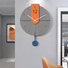 Настенные часы роскошные простота часы скандинавский гигант большой деревянный механизм маятник