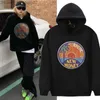 Mäns hoodies tröjor Sunset Coconut Beach tryckt High Street Black Large Men's and Women's Sports Brush Hoodie Z230819