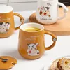 Кружки творческая мультипликационная керамическая кружка с ложкой Cofite Coffee Tea Cup из оригинальных и забавных чашек, чтобы раздать Drinkware милый