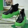 Дизайнерские ботинки Tire Chelsea Модные ботильоны на платформе Женские мужские подиумные резиновые сапоги