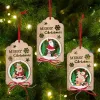 Noël en bois creux arc pendentif chambre décor arbre scène décorations fournitures pendentifs