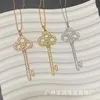 Designer Brand Tiffays Crown Key Collana piena di diamanti semplici e alla moda piccoli maglioni versatili di lusso