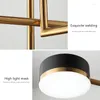 Lampadari lampadario moderno 4/6/8 teste nere illuminazione in oro sospensione camera da letto soggiorno a led lampada industriale 3 colori dimmerabile