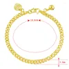 Bracelets porte-bonheur Bracelet en or 24 carats 4 mm plaqué cubain Mode pour femme Bijoux pour homme Cadeaux