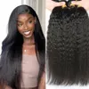 Brazylijskie wiązki Yaki proste ludzkie włosy 12a Virgin Hair Kinky Prosto 1/3/4 Oferty w sprzedaży Naturalne kolory grube pakiety