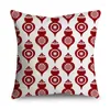 Fundas de almohada Feliz Navidad 40/45/50 cm copos de nieve dulces renos rojo blanco funda para sofá decoración del hogar