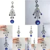 Interieurdecoraties Turkije Evil Eye Allah Ayat Kursi Hamsa Hand van Fatima Auto achteruitkijkspiegel Crystal Pendant Hangende accessoires DHW9P