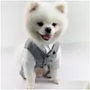 Hondenkleding Pet Verjaardagsfeestje Kostuum Tuxedo Suit voor klein middelgrote ras formeel vest met strik bie gentleman drop levering hnlv