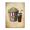 Кинотеатр винтажный холст живопись искусство стена картинка попкорна пленка Clapper плакат ретро дома для кино