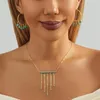 Pendant Necklaces Vintage Exquisite Gold Plated Clavicle Chain Tassel Curtain Necklace Fashion Charm For Women Jewelry Gift