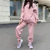 Бег сцена наборы Aumtumn Trade Clecit 2 Piece Set Women Women Oversize толстовка толстовки Sweat Antse Joggers Sport Bant Suit